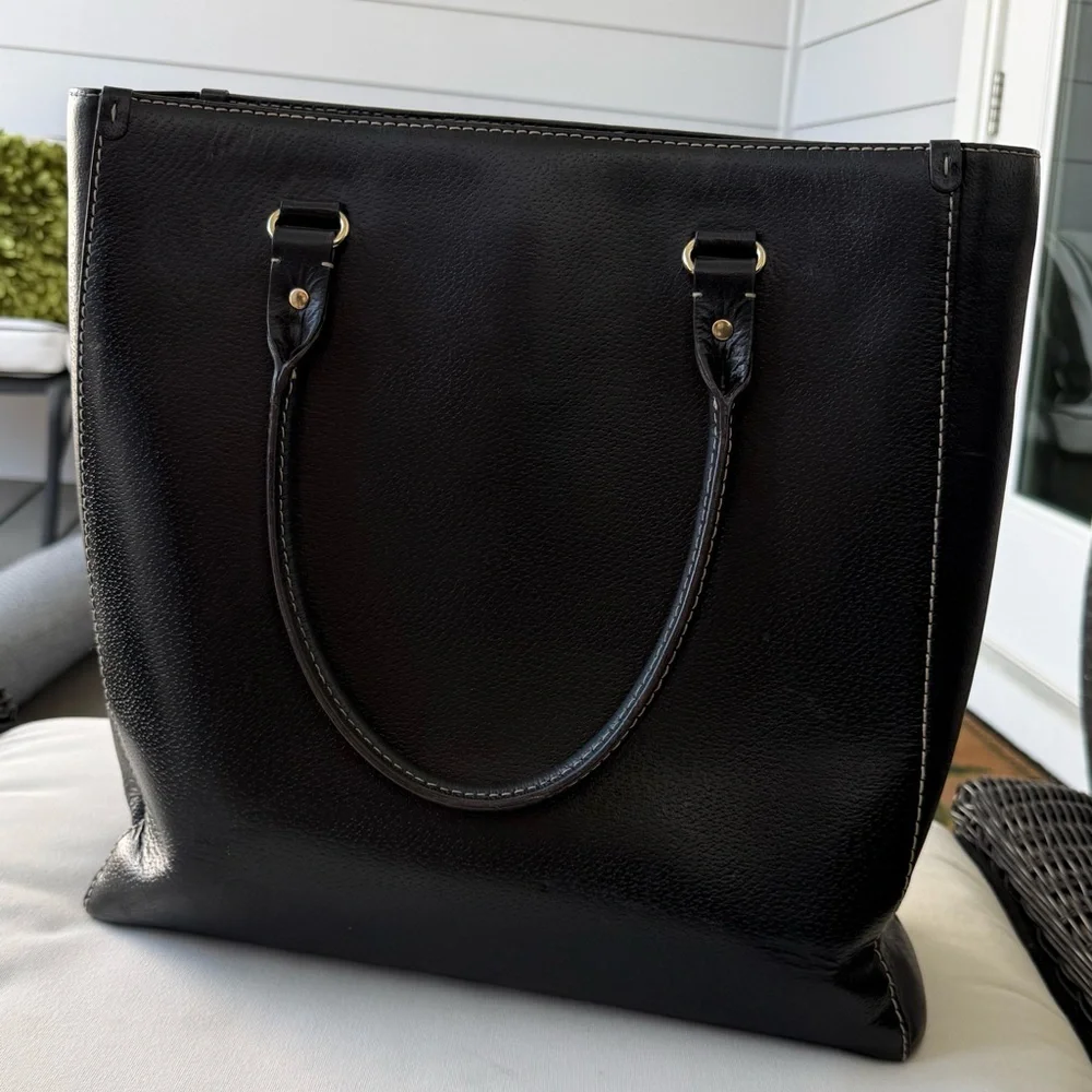 kate spade New York Large Black Leather Tote Bag - Picture 3 of 14